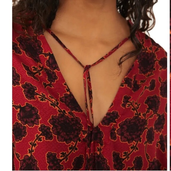 Free People Mia Floral Tie at Neck Tunic - Picture 3 of 7